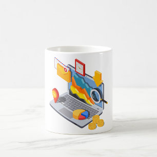 ノートパソコンコンピューティング コーヒーマグカップ