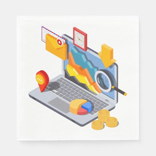 ノートパソコンコンピューティング スタンダードランチョンナプキン (正面)