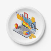 ノートパソコンコンピューティング ペーパープレート (正面)