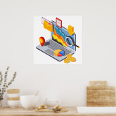 ノートパソコンコンピューティング ポスター (キッチン)