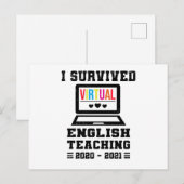 ノートパソコンスクール先生英語の距離 ポストカード (正面/裏面)