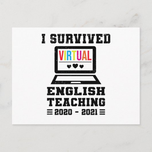 ノートパソコンスクール先生英語の距離 ポストカード (正面)