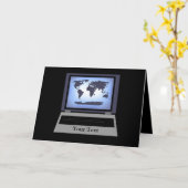 ノートパソコンワールドマップグリーティングカード2 カード (黄色い花)