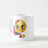 ノートパソコン絵文字の女の子 コーヒーマグカップ (正面左)
