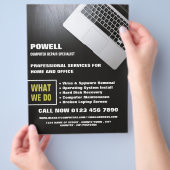 ノートパソコン、コンピュータ修理広告スペシャリスト チラシ (手)