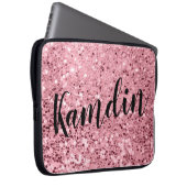 ノートパソパーソナライズされたコンバラ金ゴールドグリッター ラップトップスリーブ (正面右)