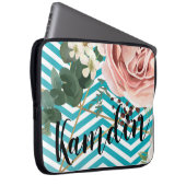 ノートパソパーソナライズされたコン幾何学模様バラChevron Te ラップトップスリーブ (正面右)