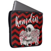 ノートパソパーソナライズされたコンCaseskullバラゴシックChevron bl ラップトップスリーブ (正面右)
