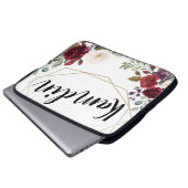 ノートパソパーソナライズされたットケースホワイトローズ金ゴールドGe ラップトップスリーブ (正面下部)