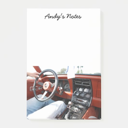 ノートパッドと1981コルベット車のインテリア ポストイット (正面)