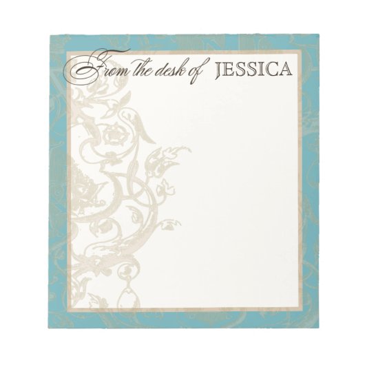 ノートパッドのヴィンテージエレガント旋回領域スクロール ノートパッド (正面)