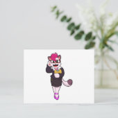 ノートパッドを持つ秘書としての猫 ポストカード (スタンド正面)