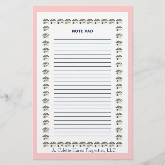 ノートパッド – デザイン7 便箋 (正面)