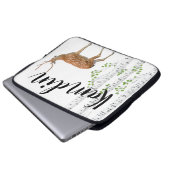 ノートパッパーソナライズされたクケース鹿Doe Buck Forest Wood ラップトップスリーブ (正面下部)