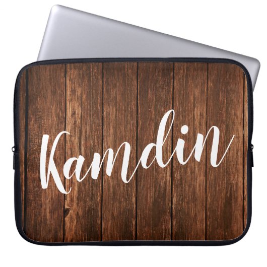 ノートパッパーソナライズされたトケースバーンウッドカントリー素朴 ラップトップスリーブ (正面)