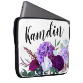 ノートパパーソナライズされたソコンケースLavender Hibiscus on Wh ラップトップスリーブ (正面右)