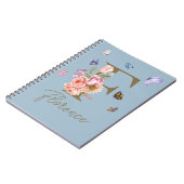 ノートパーソナライズされたイニシャルバタフライ ノートブック (左側)