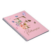 ノートパーソナライズされたイニシャルバタフライ ノートブック (右側)