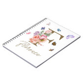 ノートパーソナライズされたイニシャルバタフライ ノートブック (左側)