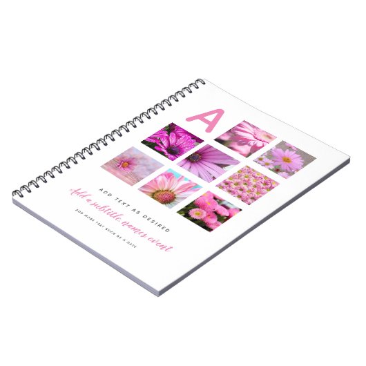 ノートパーソナライズされたテンプレート写真文字イニシャル ノートブック (左側)