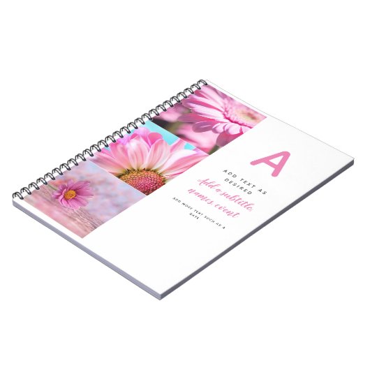 ノートパーソナライズされたテンプレート写真文字イニシャル ノートブック (左側)