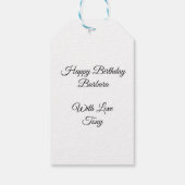 ノートパーソナライズされたパソコン絵文字ガール ギフトタグ (裏面)