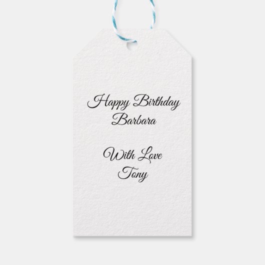 ノートパーソナライズされたパソコン絵文字ガール ギフトタグ (裏面)