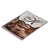 ノートパーソナライズされたブックカウボーイブーツバーンウッドラスト ノートブック (左側)