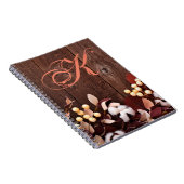 ノートパーソナライズされたブックコットンブランチonダークウッド ノートブック (右側)