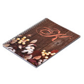 ノートパーソナライズされたブックコットンブランチonダークウッド ノートブック (左側)