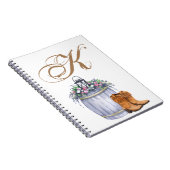 ノートパーソナライズされたブックサマーカントリー結婚式の錆 ノートブック (右側)
