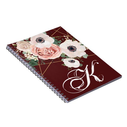 ノートパーソナライズされたブックジオメトリックガーデンバラワイン ノートブック (右側)