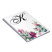 ノートパーソナライズされたブックトロピカルフラワーオンホワイト ノートブック (右側)