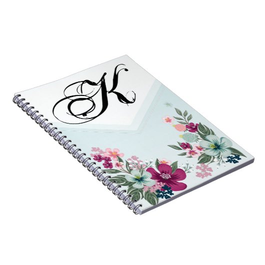 ノートパーソナライズされたブックブルーオムの熱帯花 ノートブック (右側)