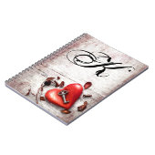 ノートパーソナライズされたブック国の木材鍵を聞く ノートブック (左側)