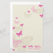 ノートパーソナライズされたペーパー：：蝶4P 便箋 (正面/裏面)