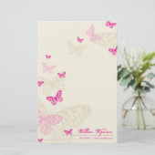 ノートパーソナライズされたペーパー：：蝶4P 便箋 (スタンド正面)