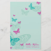 ノートパーソナライズされたペーパー：：蝶5P 便箋 (正面)