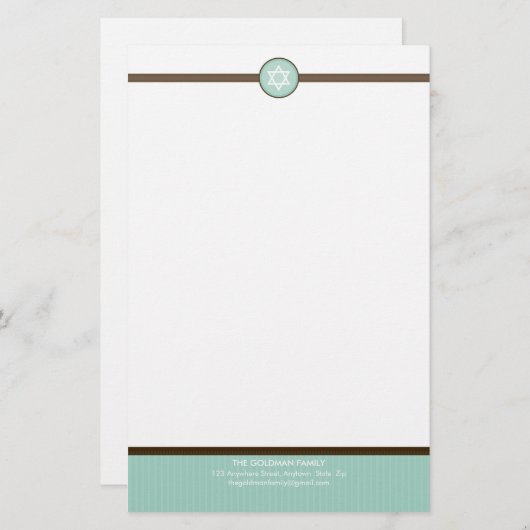 ノートパーソナライズされたペーパー:: stripedstitch 4 便箋 (正面/裏面)