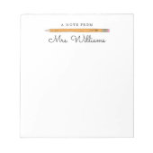 ノートパーソナライズされた先生鉛筆ノートパッド ノートパッド (正面)