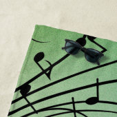 ノートファンシーグリーンミュージックデザイン ビーチタオル (インサイチュ)