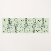 ノートファンシーグリーンミュージックデザイン ヨガマット (正面(横))