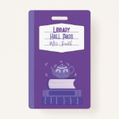 ノートフェイクパープルライブラリーホールパスバッジ バッジ (正面)
