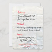 ノートブックと手書きの招待 招待状 (裏面)