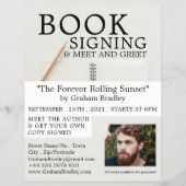 ノートブックと鉛筆のライター、署名広告のブック チラシ (正面)