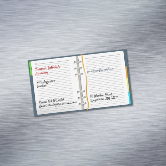 ノートブックのチュートリアル マグネット名刺 (インサイチュ)