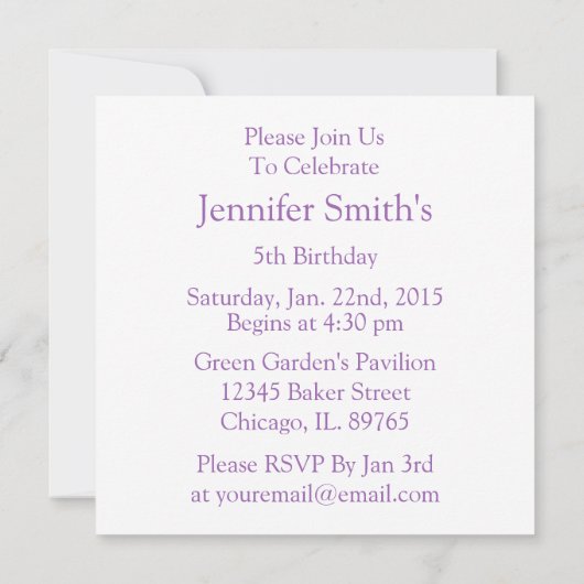 ノートブックのドッドルバースデーパーティ招待状 招待状 (裏面)