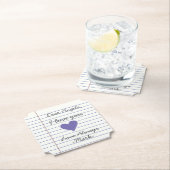 ノートブックの手書きラブレターまたはメッセージのカスタム ペーパーコースター (インサイチュ)