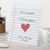 ノートブックの手書きラブレターまたはメッセージのカスタム 台座サイン (インサイチュ)