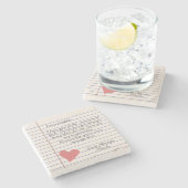 ノートブックの手書きラブレターまたはメッセージ ストーンコースター (横)